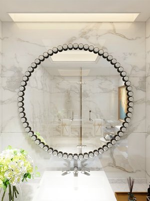 熱銷 浴室鏡 化妝鏡 臺化妝鏡廁所鏡壁掛式梳妝簡約裝飾鏡子