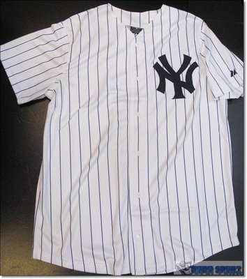 ＊dodo_sport＊MLB美國大聯盟Majestic 洋基隊NY YANKEES棒球衣(白條紋)快排材質