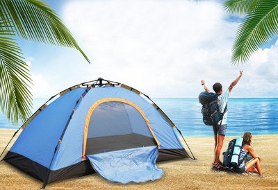 單人帳篷戶外野外野營自動速開便攜超輕1人防暴雨釣魚登山室內小