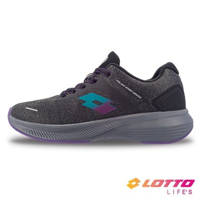 LOTTO 樂得 女鞋 防潑水輕量跑鞋 黑紫 LT2AWR7120、LOTTO7120、LT7120