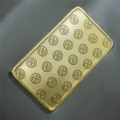 瑞士信用銀行發行金塊外國紀念金塊鍍24k金幣 外幣方形鍍金塊