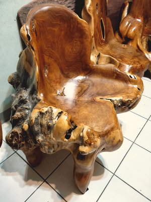 印尼柚木 天然奇木椅 一體成型無接腳