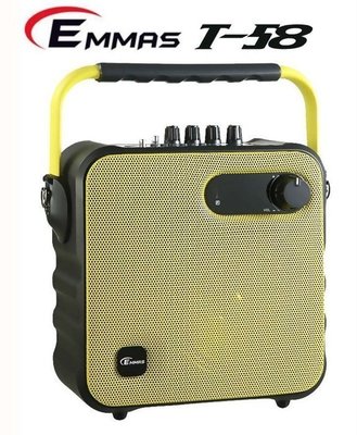(擴音機專賣)EMMAS T58移動式藍芽喇叭/教學無線麥克風/無線擴音機 /可切換100組頻道