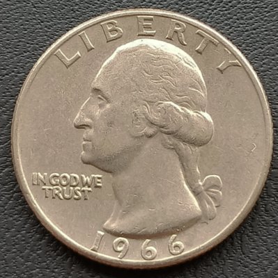 美國   華盛頓   1/4元   1966      鎳幣   1620