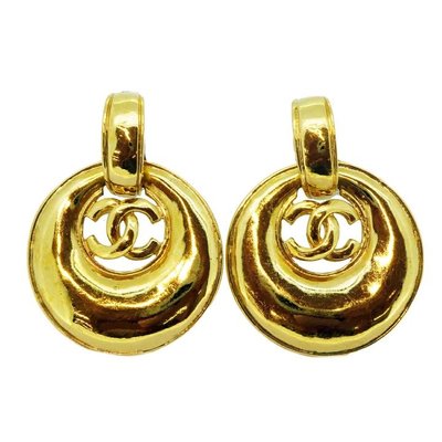 Chanel 古董耳環，Chanel cc logo 耳環，93P