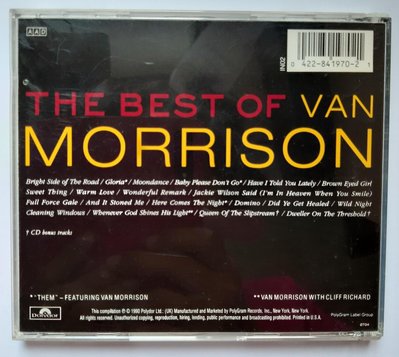 范莫里森精選The Best of van Morrison: Brown Eyed Girl, Have I Told You  Lately 【九成以上新】