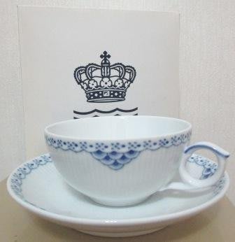 ~皇家哥本哈根 Royal Copenhagen 公主藍系列 白瓷 220ml 紅茶杯碟/組~