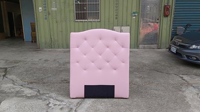 【安鑫】土城中古傢俱~3.5尺粉色造型單人加大皮面床頭片 床頭板~【A1608】