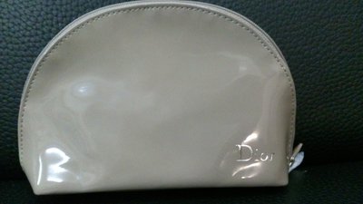 Dior CD 迪奧【灰色亮皮化妝包/手拿包 】