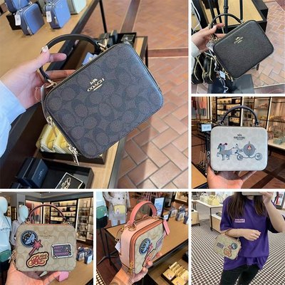 ❤小鹿嚴選❤【免運】COACH 新款蔻馳女包 Disney合作款 雙拉鏈 盒子包 鏈條包 單肩包 斜挎包 小方包 手提包