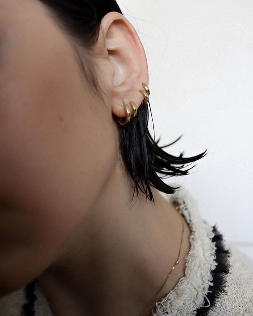 葡萄牙精品 CINCO 台北ShopSmart Bao huggies earrings 24K金耳環 小圓耳環 3件組