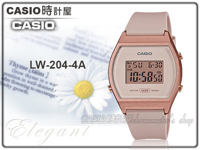 CASIO 時計屋 卡西歐 手錶 LW-204-4A CASIO 電子錶 橡膠錶帶 防水50米 LED背光 LW-204