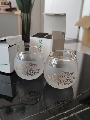 收藏級手作日系昭和復古彩玻璃杯光琳繪浮世繪硝子冷茶杯彩印酒杯