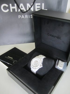 超新真品香奈兒CHANEL J12 H1759 38mm 原鑲鑽錶 白色陶瓷手錶