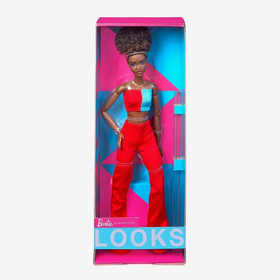 Ken &amp; Barbie #HJW81 _ 收藏型芭比娃娃 _ 2023 Looks時尚名模18關 #14號 炭燒肌