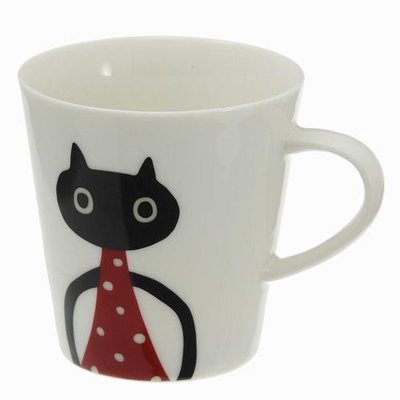 日本 ATSUKO MATANO 又野敦子 MEME 貓系列 紅點點衣 馬克杯