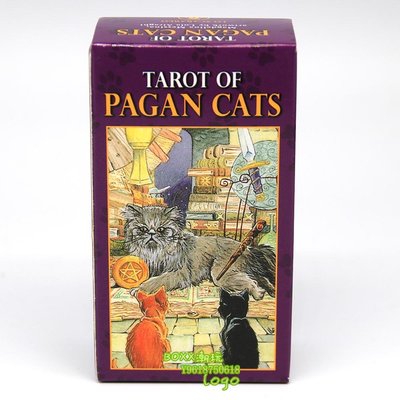 BOXx潮玩~英文塔羅迷你版異教貓甲板 Tarot Of Pagan Cats Deck Cards Game