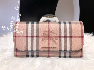 ※芯閣名牌精品店※ BURBERRY 40600851 經典 英系 駝色格紋拼戰馬 釦子長夾 全新現貨