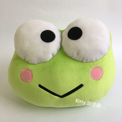 [Kitty 旅遊趣] 大眼蛙 靠墊 抱枕 臉型 沙發擺飾 絨毛抱枕 絨毛玩偶