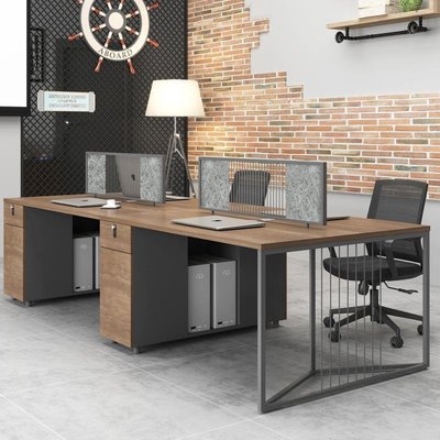 促銷打折 辦公桌簡約現代工業風4人職員桌辦公室桌子員工工位辦公桌椅組合