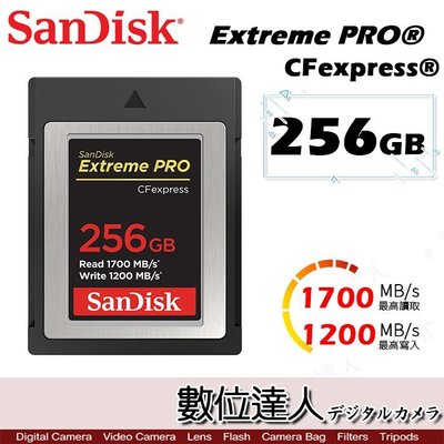 【數位達人】Sandisk Extreme PRO CFexpress 256GB 1700MB/s B型 高速記憶卡