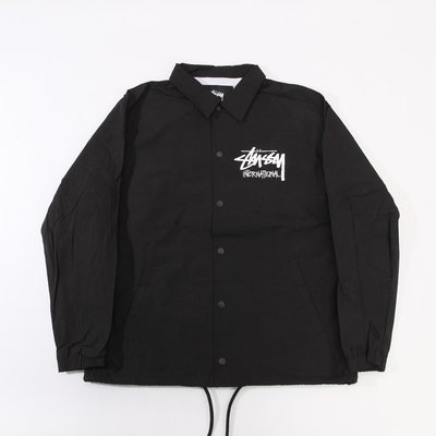 Cover Taiwan 官方直營 Stussy 嘻哈 滑板 風衣 教練夾克 教練外套 工裝 工作服 黑色 (預購)