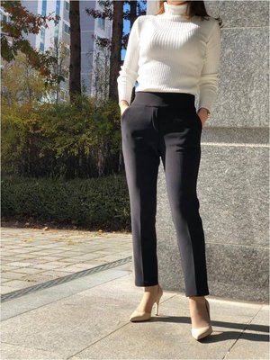 【現貨】韓國 簡約超彈力收腹西裝褲 顯瘦褲
