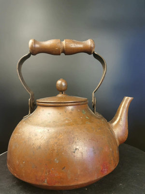 二手 銅壺，日本購得。紫銅壺，13眼茶壺，銅燒水壺，重841克，容 古玩 老物件 擺件【靜心隨緣】2335
