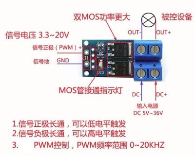 ►922◄大功率MOS管 場效應管 觸發開關驅動模組 PWM調節電子開關控制板