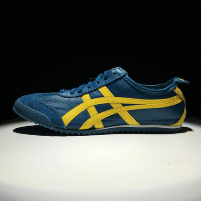 Asics Onitsuka Tiger MEXICO 66 DELUXE 羊皮 舒適 休閒鞋 男女鞋 藍黃