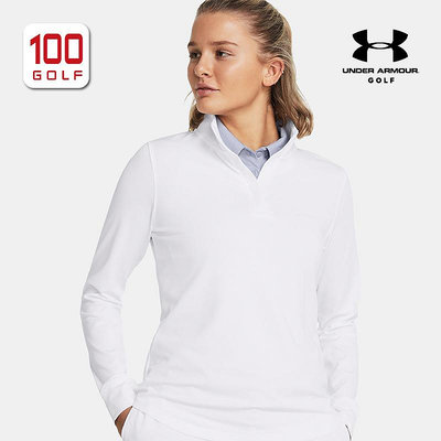 UA安德瑪高爾夫服裝女士長袖外套24夏季輕薄干爽彈力1/4拉鏈上衣