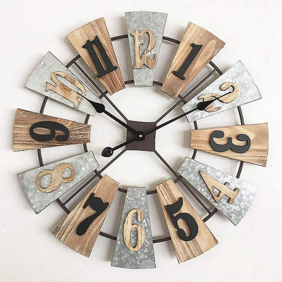 時鐘 鐵藝MDF仿古美式掛鐘立體數字亞馬遜貨源歐式裝飾錶