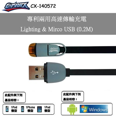出清特價20cm專利兩用高速傳輸充電線Lightning Mirco USB