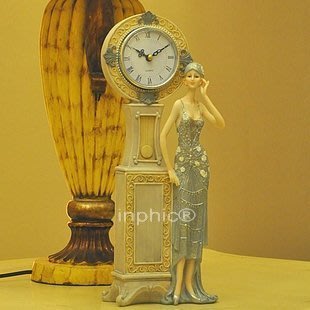 INPHIC-歐式擺件家居飾品 樹脂工藝裝飾擺設 典雅女郎時鐘