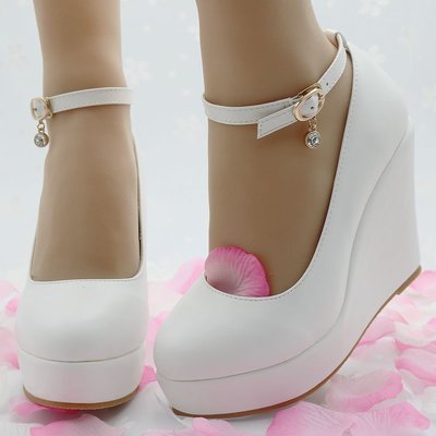 MOMO精品-New women pumps platform wedges shoes white wedges women