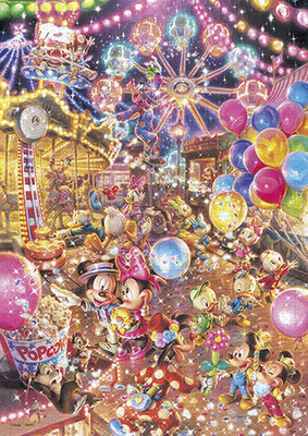 缺貨 W1000-009 迷你1000片日本進口拼圖 迪士尼 米奇 米妮 夜晚的遊樂園 歡樂園遊會
