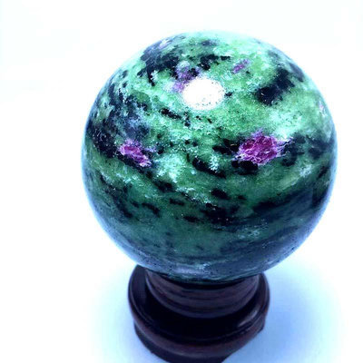 【天然水晶】紅綠寶球 紅寶石原石打磨水晶工藝品家居辦公室紅綠寶球擺件