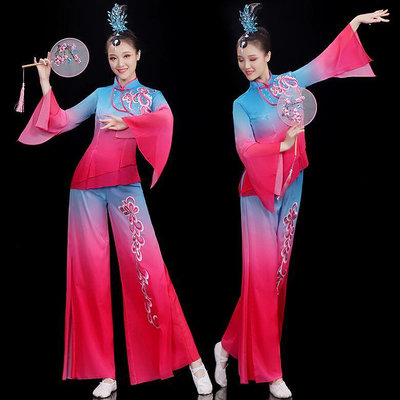秧歌服女2023新款中國風藝考舞蹈服裝扇子舞套裝民族廣場舞演出服