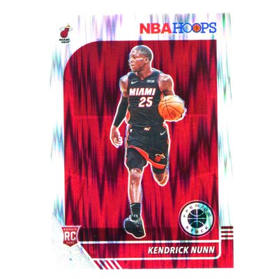 銀閃亮！(RC) 熱火核心 Kendrick Nunn 必漲NBA Hoops Premium Flash Prizm版新人RC金屬卡 2019-20