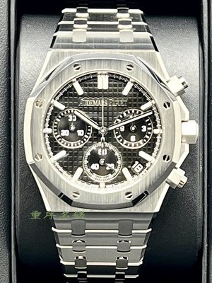 重序名錶 AP錶 愛彼 Royal Oak 皇家橡樹 26240ST 不鏽鋼 黑色面盤 50週年紀念 自動上鍊計時腕錶