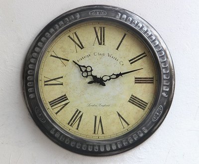 美學空間ART STUDIO《 英國進口大尺寸鑄鐵復古車站鐘-時鐘 壁鐘 復古鐘 仿舊鐘》