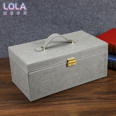 月餅盒批發雙層抽屜式整理盒收納盒展示盒手提皮質禮盒可印lo-LOLA創意家居