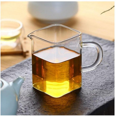 250ml方形矩型公道杯手工藝耐高溫玻璃茶海功夫茶具四方個性