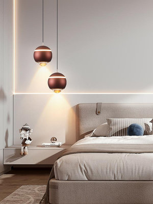 中山燈具主臥室床頭小吊燈高端現代簡約極簡吧台燈飾可升降吊線燈-萬物起源
