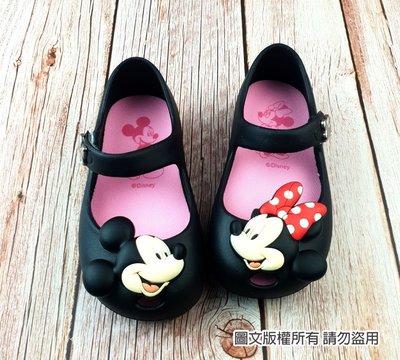 【琪琪的店】童鞋 Disney 迪士尼 米妮 米奇 蝴蝶結 水鞋 涼鞋 魚口鞋 公主鞋 兒童 娃娃鞋 黑 120203
