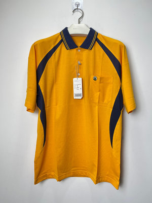 MJK 501元起標 全新 專櫃品牌 PIERRE BALMAIN 橘黃色 短袖涼感休閒POLO衫 XL號