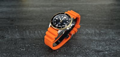 超值高質感24mm蛇腹式矽膠錶帶替代原廠搶錢貴貨citizen,seiko sbbn潛水錶帶,橘色標