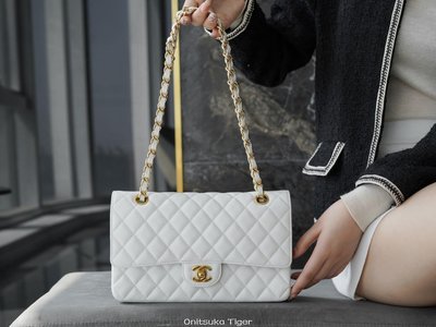 二手Chanel CF25 Classic flap bag A01112 白色 單肩斜挎包