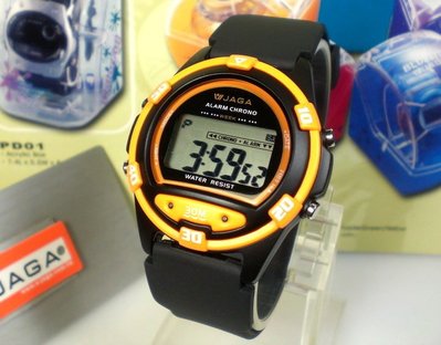 JAGA冷光電子錶 大字幕 超人氣酷炫運動錶《地球儀鐘錶》當兵 學生必備【特價↘299】M267黑橘(多彩可選)