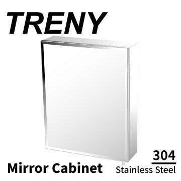 [家事達] TRENY- 0523D 浴室鏡箱-單門-不鏽鋼 浴室收納鏡 衛浴用品收納 雙層收納 衛浴室 置物架